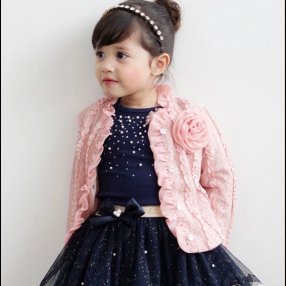 NWT GIRLS 3pc Lace tutu skirt set